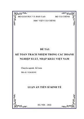Kế toán trách nhiệm trong doanh nghiệp xuất nhập khẩu
