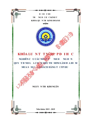 Nhân Tố Ảnh Hưởng Đến Quyết Định Chọn Siêu Thị Mini Tại
