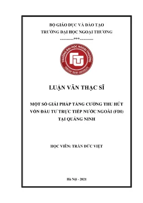 Giải pháp thu hút vốn FDI tại Quảng Ninh