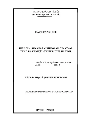 Nâng cao hiệu quả sản xuất kinh doanh tại Công ty Cổ