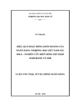Hiệu Quả Hoạt Động Kinh Doanh Ngân Hàng Thương Mại Việt
