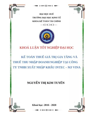 Khóa luận Kế toán thuế GTGT & TNDN tại công ty XNK