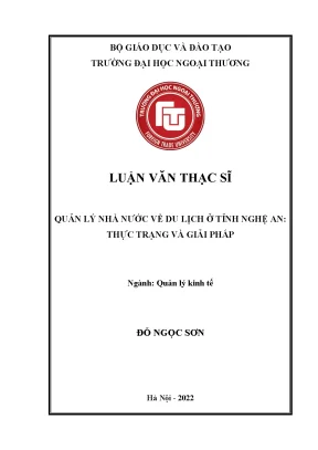 Giải pháp quản lý nhà nước về du lịch tại Nghệ An