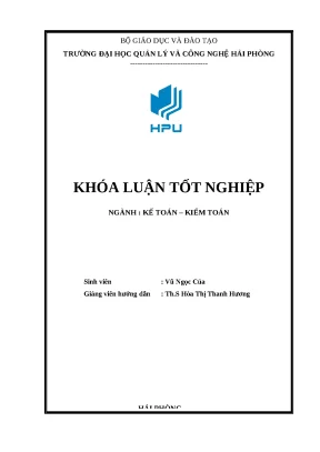 Khóa Luận Tốt Nghiệp Ngành Kế Toán Tại Trường Đại Học