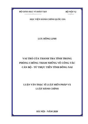 Vai trò của thanh tra tỉnh Đồng Nai trong phòng chống
