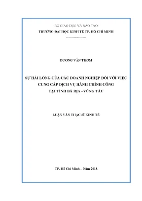 Sự Hài Lòng Của Doanh Nghiệp Về Dịch Vụ Hành Chính Công