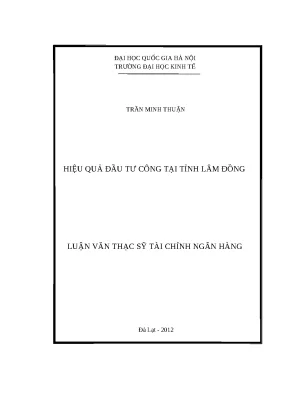 Luận văn Đầu tư công tại Lâm Đồng: Thực trạng & Giải pháp