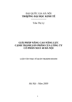Giải pháp nâng cao năng lực cạnh tranh sản phẩm của Công