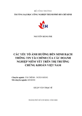 Yếu Tố Ảnh Hưởng Đến Minh Bạch Tài Chính Doanh Nghiệp