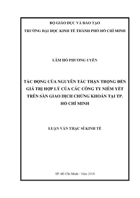 Tác Động Của Nguyên Tắc Thận Trọng Đến Giá Trị Hợp Lý