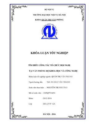 Tổ Chức Hội Nghị Tại Bộ Khoa Học Và Công Nghệ: Nghiên