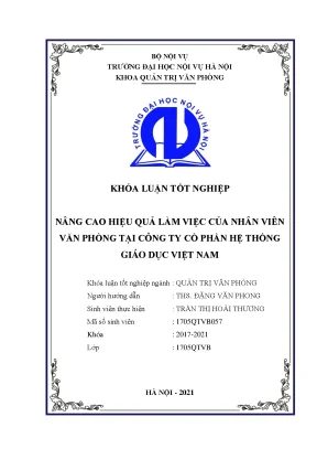 Nâng Cao Hiệu Quả Làm Việc Nhân Viên Văn Phòng Tại Công