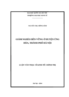 Giảm Nghèo Bền Vững Tại Huyện Ứng Hòa, Hà Nội: Nghiên