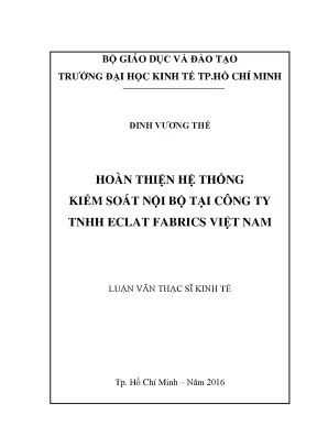 Hoàn thiện hệ thống kiểm soát nội bộ tại Eclat Fabrics