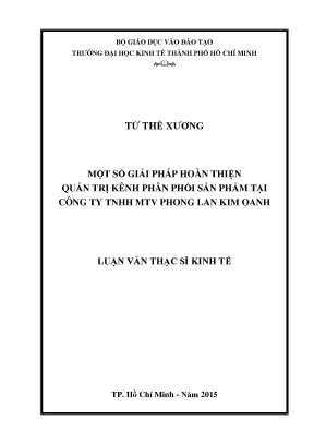 Luận văn: Quản trị kênh phân phối tại Phong Lan Kim Oanh