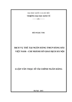 Nâng cao chất lượng dịch vụ thẻ tại Maritime Bank Hà Nội