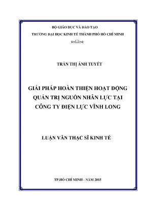 Luận văn thạc sĩ ueh giải pháp hoàn thiện hoạt động quản trị nguồn nhân lực tại công ty điện lực vĩnh long