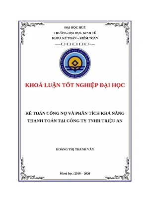 Phân tích kế toán công nợ & thanh toán tại Cty Triệu An