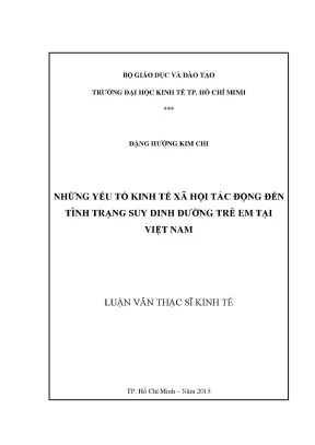 Tác động của yếu tố kinh tế xã hội đến suy dinh dưỡng