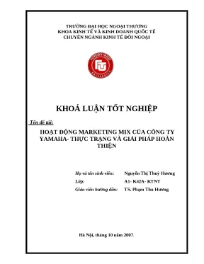 Hoạt động marketing mix của Yamaha: Thực trạng và giải pháp