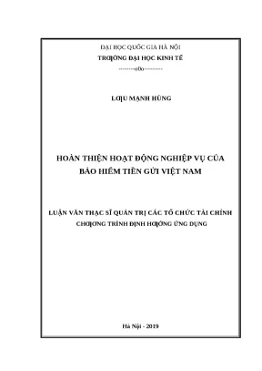 Bảo hiểm tiền gửi Việt Nam: Hoàn thiện hoạt động nghiệp vụ