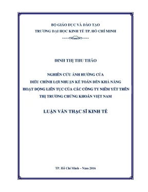 Ảnh hưởng của điều chỉnh lợi nhuận kế toán đến khả năng