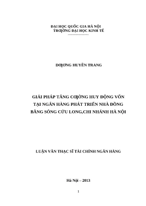 Giải pháp tăng cường huy động vốn tại ngân hàng MHB chi