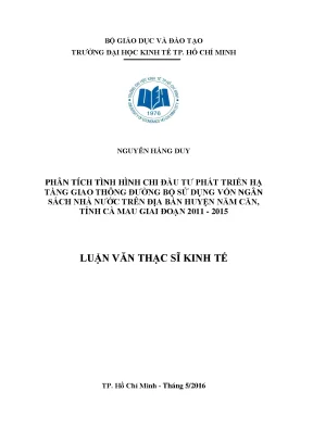 Phân Tích Chi Đầu Tư Phát Triển Hạ Tầng Giao Thông Đường