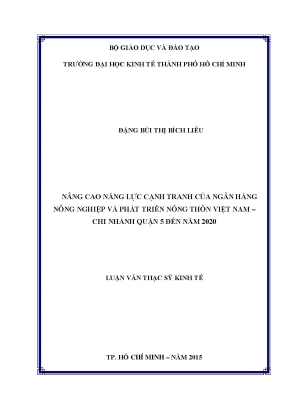 Đề cương Luận văn Thạc sĩ: Năng lực cạnh tranh ngân hàng