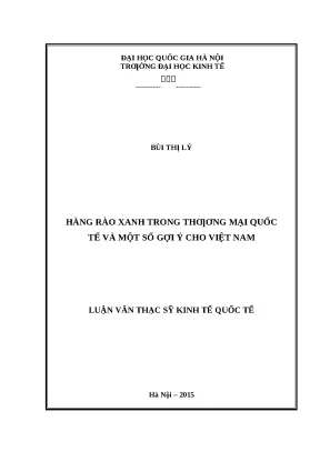 Hàng rào xanh trong thương mại quốc tế: Gợi ý cho Việt Nam