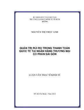 Quản Trị Rủi Ro Trong Thanh Toán Quốc Tế Tại Ngân Hàng