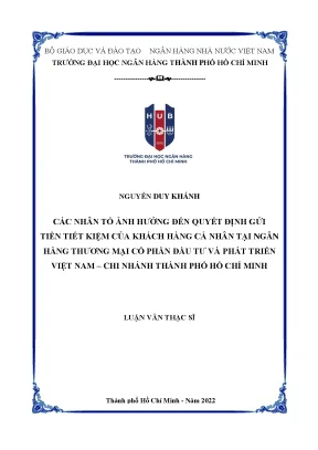 Những yếu tố quyết định gửi tiền tiết kiệm của khách