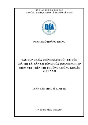 Luận văn: Tác động chính sách cổ tức đến giá trị cổ đông