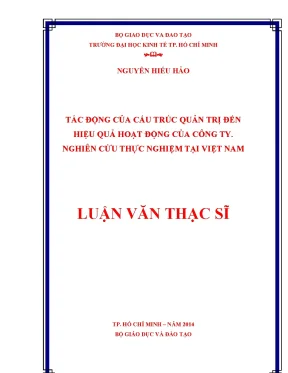 Tác động của cấu trúc quản trị đến hiệu quả hoạt động