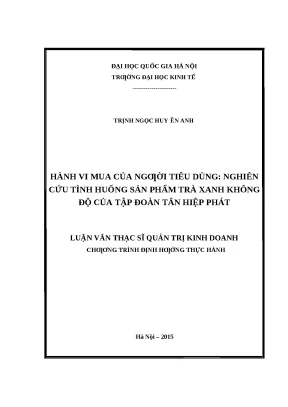 Nghiên cứu hành vi mua trà xanh không độ của người tiêu dùng