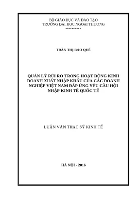 Quản lý rủi ro trong kinh doanh xuất nhập khẩu của doanh