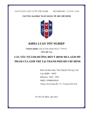 Yếu Tố Ảnh Hưởng Đến Ý Định Mua Sắm Mỹ Phẩm Của Giới Trẻ
