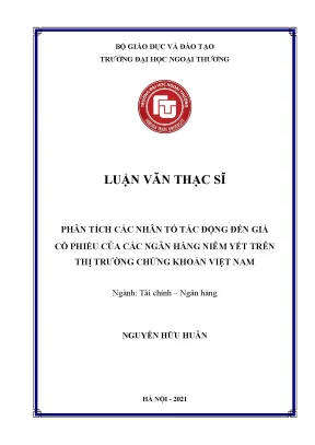 Phân Tích Nhân Tố Ảnh Hưởng Đến Giá Cổ Phiếu Ngân Hàng