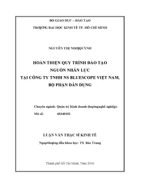 Hoàn thiện quy trình đào tạo nhân lực tại NS BlueScope