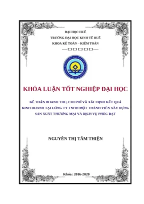 Phân Tích Kế Toán Doanh Thu, Chi Phí và Kết Quả Kinh