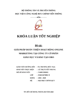 Giải Pháp Tối Ưu Hoạt Động Online Marketing Tại Công Ty ORO