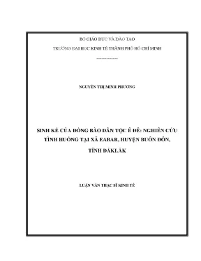 Nghiên cứu sinh kế đồng bào Ê Đê tại xã Eabar, Buôn Đôn,