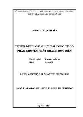 Tuyển Dụng Nhân Lực Tại Công Ty Cổ Phần Chuyển Phát