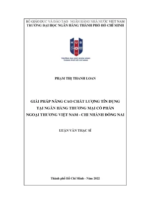 Giải pháp nâng cao chất lượng tín dụng VCB Đồng Nai