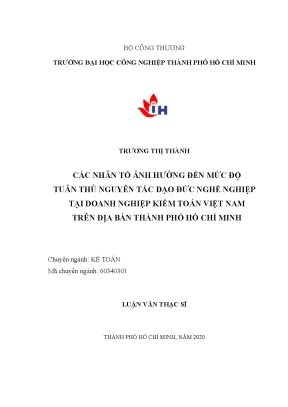 Nhân Tố Ảnh Hưởng Đến Tuân Thủ Đạo Đức Nghề Nghiệp Tại