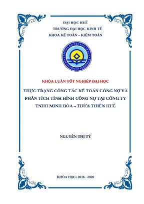 Khóa luận kế toán công nợ & phân tích tại Cty Minh Hòa