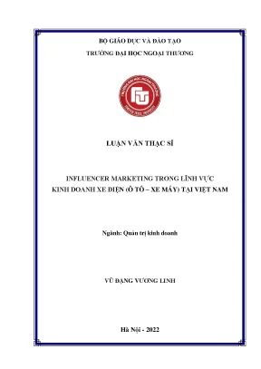 Influencer Marketing trong Kinh Doanh Xe Điện tại Việt Nam