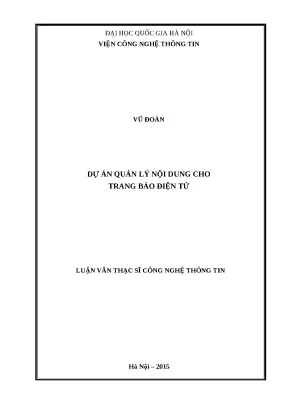 Quản Lý Nội Dung Cho Trang Báo Điện Tử: Luận Văn Thạc Sĩ UEB