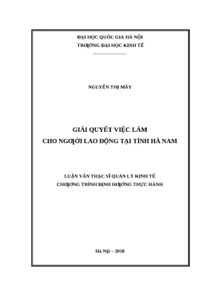 Giải quyết việc làm ở Hà Nam: Thực trạng & Giải pháp