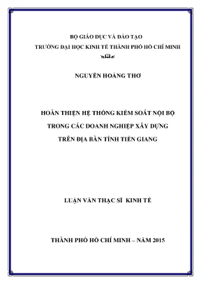 Hoàn thiện hệ thống kiểm soát nội bộ cho doanh nghiệp